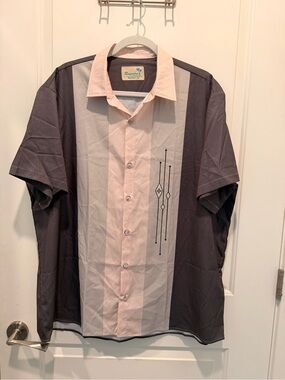 Royaura Men's Short Sleeve Button-Down Rockabilly
Style Bowling Size XXL